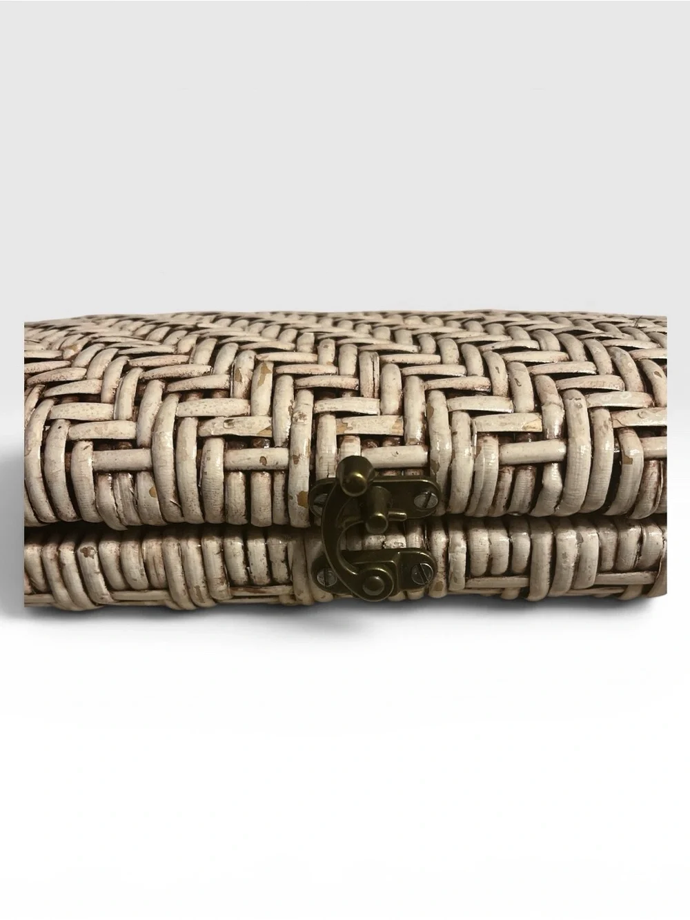 Sarah Stewart Woven Straw Envelope Clutch - natural beige sz M